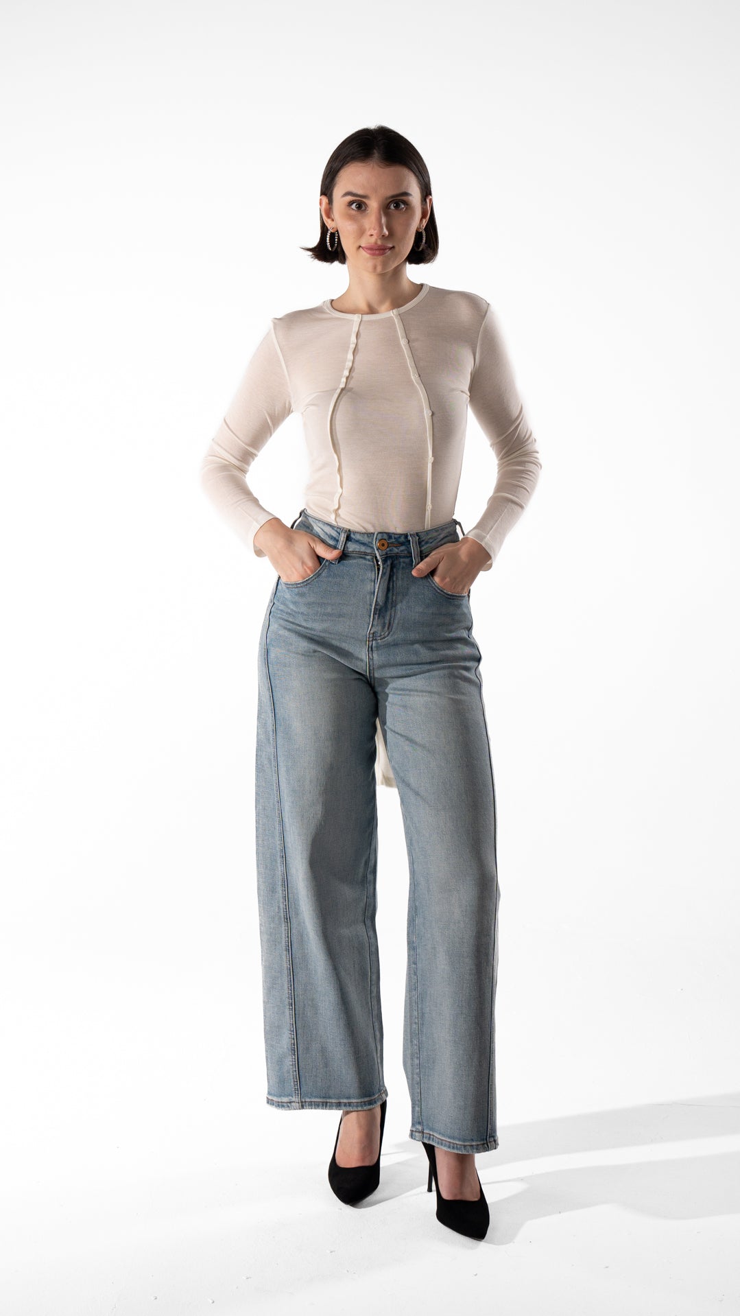 Cut-Out Long Sleeve Top