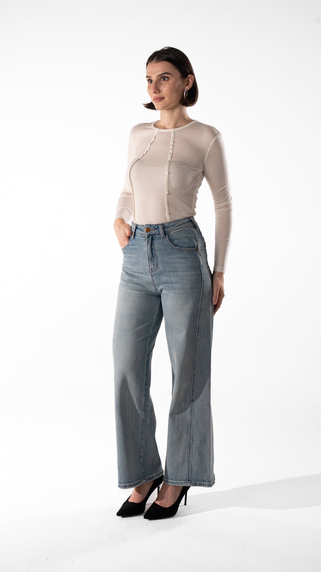 Cut-Out Long Sleeve Top