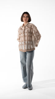 Embroidered Sheer Cotton Shirt
