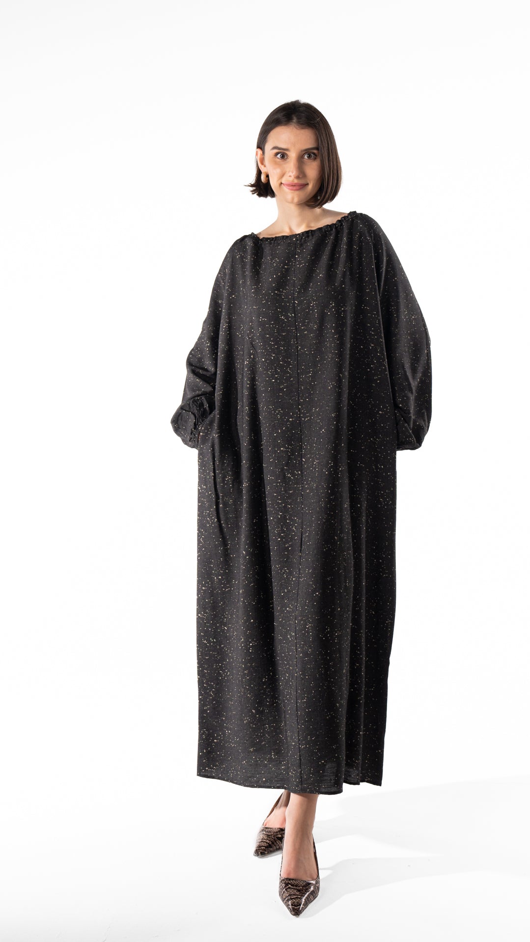 Black Cotton Maxi Dress