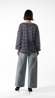 Striped Tie-Neck Top