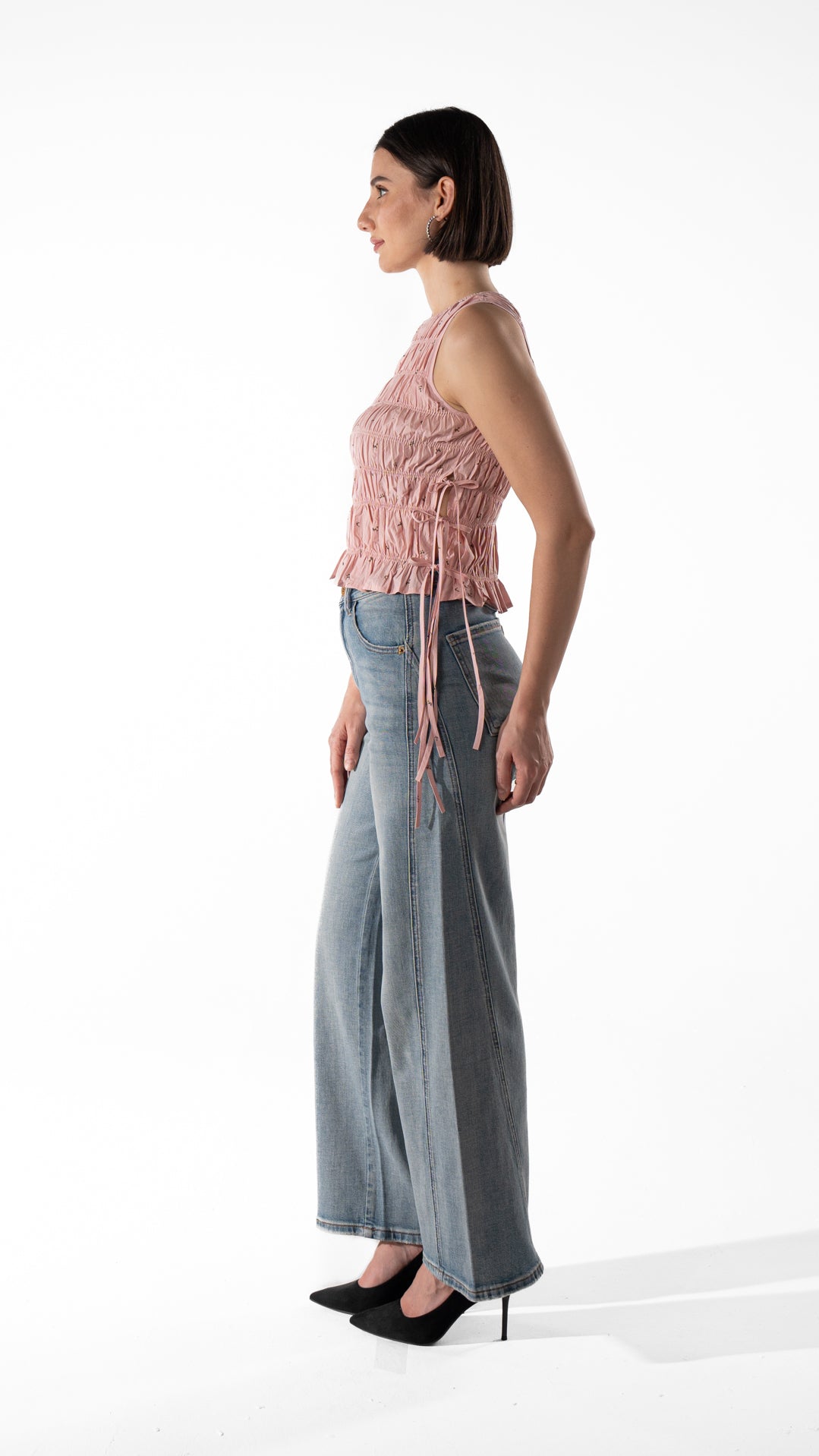 Textured Sleeveless Blouse