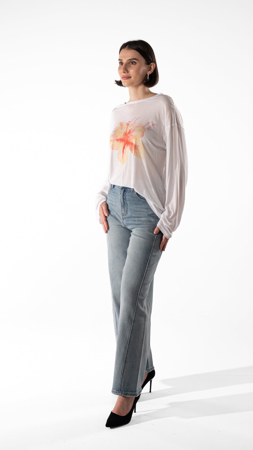 Floral Graphic Open-Back Top