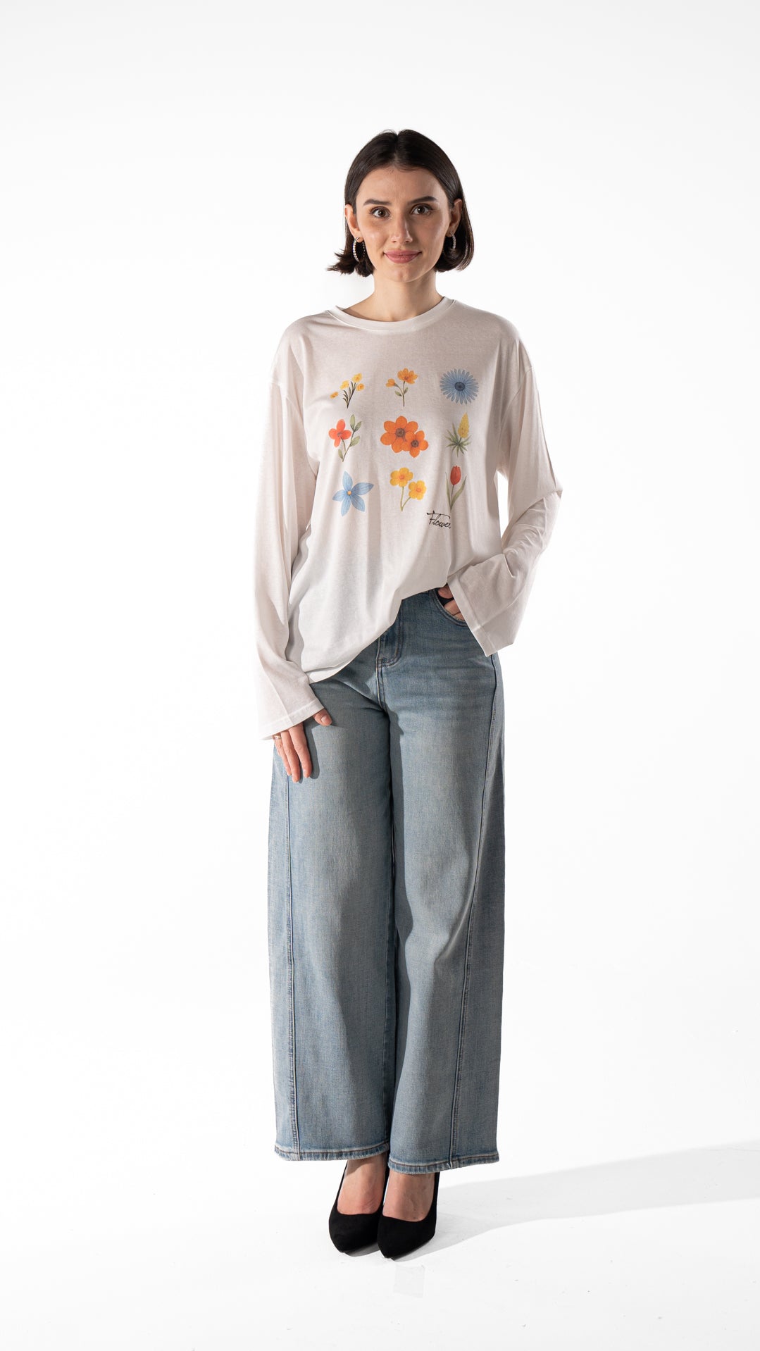 Floral Print Long Sleeve Tee